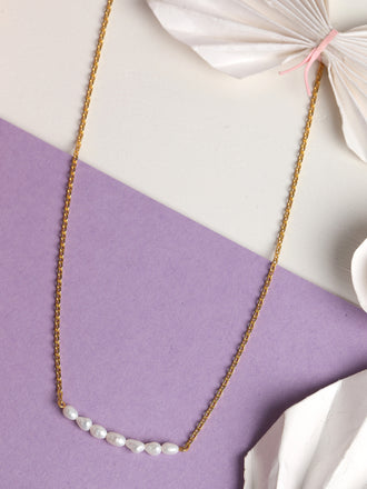 CLARA 925 Sterling Silver Pearl Charm Necklace Chain 