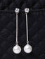 CLARA 925 Sterling Silver Pearl Yua Earrings | Rhodium Plated, Swiss Zirconia , Screw Back | Gift for Women & Girls