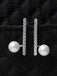 CLARA 925 Sterling Silver Pearl Ichika Earrings | Rhodium Plated, Swiss Zirconia , Screw Back | Gift for Women & Girls