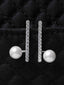 CLARA 925 Sterling Silver Pearl Ichika Earrings | Rhodium Plated, Swiss Zirconia , Screw Back | Gift for Women & Girls