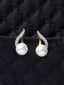 CLARA 925 Sterling Silver Pearl Asuka Stud Earrings | Gold Rhodium Plated, Swiss Zirconia , Screw Back | Gift for Women & Girls