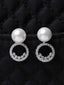 CLARA 925 Sterling Silver Pearl Detach Earrings | Rhodium Plated, Swiss Zirconia , Screw Back | Gift for Women & Girls