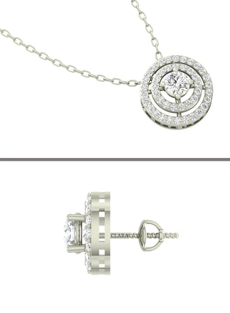 Silver Halo Jewellery Set