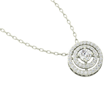Silver Halo Pendant Chain Necklace