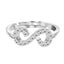 CLARA 925 Sterling Silver Infinity Ring with Adjustable Band Rhodium Plated, Swiss Zirconia Gift for Women & Girls