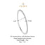 CLARA 925 Sterling Silver Minimal Solitaire Bangle Swiss Zirconia, Rhodium Plated Gift for Women and Girls