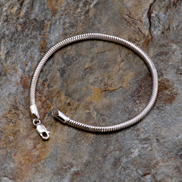 CLARA Anti-Tarnish 92.5 Sterling Silver Snake Bracelet 8 inch Gift for Men & Boys