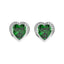 CLARA 925 Sterling Silver Dark Green Heart Earring | Rhodium Plated, Swiss Zirconia | Gift for Women & Girls