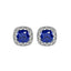 CLARA 925 Sterling Silver Royal Blue Cushion Earring Rhodium Plated, Swiss Zirconia Gift for Women & Girls