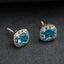 CLARA 925 Sterling Silver Sky Blue Cushion Earring | Rhodium Plated, Swiss Zirconia | Gift for Women & Girls