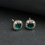 CLARA 925 Sterling Silver Dark Green Cushion Earring Rhodium Plated, Swiss Zirconia Gift for Women & Girls