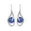 CLARA 925 Sterling Silver Royal Blue Eye Earring Rhodium Plated, Swiss Zirconia Gift for Women & Girls