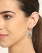 CLARA 925 Sterling Silver Sky Blue Eye Earring Rhodium Plated, Swiss Zirconia Gift for Women & Girls