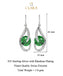 CLARA 925 Sterling Silver Dark Green Eye Earring Rhodium Plated, Swiss Zirconia Gift for Women & Girls