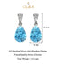 CLARA 925 Sterling Silver Sky Blue Tear Drop Earring Rhodium Plated, Swiss Zirconia Gift for Women & Girls