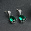 CLARA 925 Sterling Silver Dark Green Tear Drop Earring Rhodium Plated, Swiss Zirconia Gift for Women & Girls