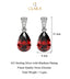 CLARA 925 Sterling Silver Blood Red Tear Drop Earring Rhodium Plated, Swiss Zirconia Gift for Women & Girls
