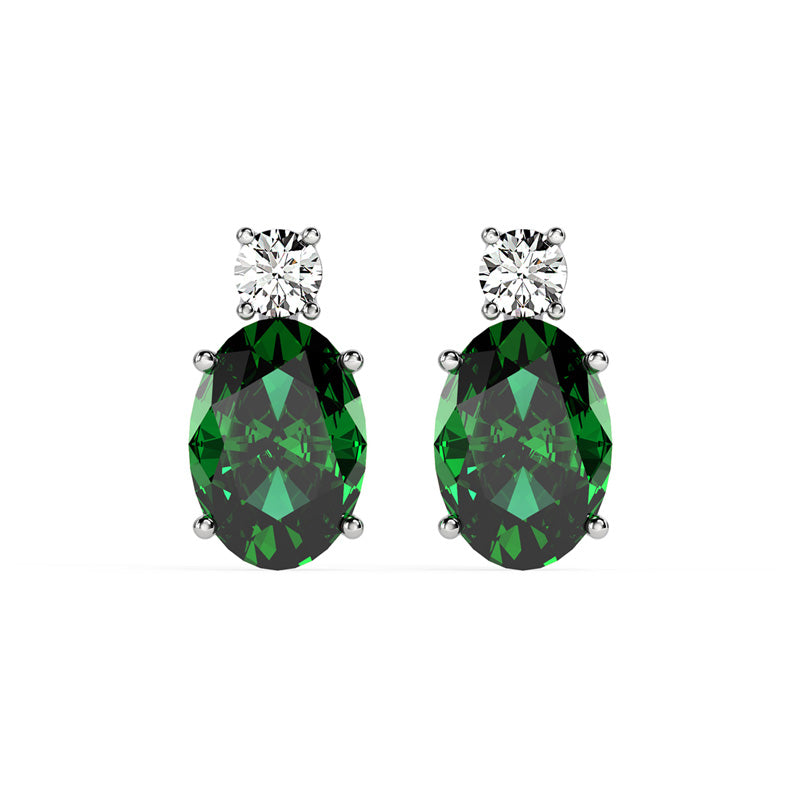 Emerald Green Earrings | Teardrop Bridal Earrings | Rebekajewelry