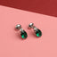 CLARA 925 Sterling Silver Dark Green Oval Earring | Rhodium Plated, Swiss Zirconia | Gift for Women & Girls