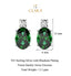 CLARA 925 Sterling Silver Dark Green Oval Earring Rhodium Plated, Swiss Zirconia Gift for Women & Girls