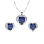 Silver Royal Blue Heart Jewellery Set
