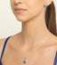 CLARA 925 Sterling Silver Sky Blue Heart Pendant Earring Chain Jewellery Set Rhodium Plated, Swiss Zirconia Gift for Women & Girls