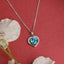 CLARA 925 Sterling Silver Sky Blue Heart Pendant Rhodium Plated, Swiss Zirconia Gift for Women & Girls