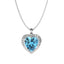 CLARA 925 Sterling Silver Sky Blue Heart Pendant Rhodium Plated, Swiss Zirconia Gift for Women & Girls