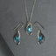 CLARA 925 Sterling Silver Sky Blue Eye Pendant Earring Chain Jewellery Set | Rhodium Plated, Swiss Zirconia | Gift for Women & Girls
