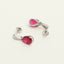 CLARA 925 Sterling Silver Blood Red Tear Drop Pendant Earring Chain Jewellery Set | Rhodium Plated, Swiss Zirconia | Gift for Women & Girls