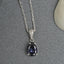 CLARA 925 Sterling Silver Royal Blue Tear Drop Pendant Rhodium Plated, Swiss Zirconia Gift for Women & Girls