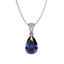 CLARA 925 Sterling Silver Royal Blue Tear Drop Pendant | Rhodium Plated, Swiss Zirconia | Gift for Women & Girls