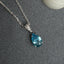 CLARA 925 Sterling Silver Sky Blue Tear Drop Pendant | Rhodium Plated, Swiss Zirconia | Gift for Women & Girls