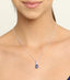 CLARA 925 Sterling Silver Royal Blue Oval Pendant Rhodium Plated, Swiss Zirconia Gift for Women & Girls