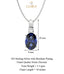 CLARA 925 Sterling Silver Royal Blue Oval Pendant Rhodium Plated, Swiss Zirconia Gift for Women & Girls