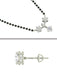 CLARA 925 Sterling Silver Lily Mangalsutra Tanmaniya Pendant Earring Jewellery Set with Chain Gift for Women and Girls