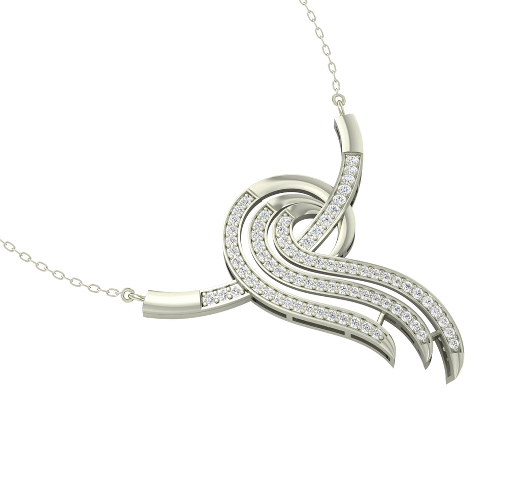 CLARA 925 Sterling Silver Rhodium Plated Zoe Pendant with Chain Gift