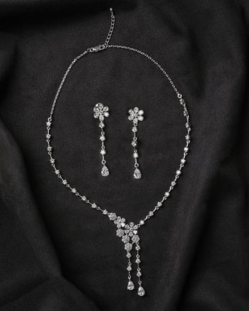 Silver Anaya Necklace Jewellery Set