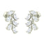 CLARA 925 Sterling Silver Swiss Zirconia Leaf Earring With Screw Back Gift for Women and Girls