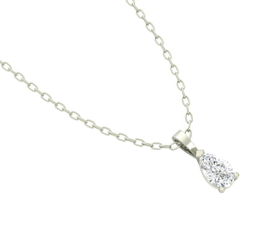 Silver Pear Pendant Chain Necklace