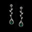 CLARA 925 Sterling Silver Leafy Green Dangler Earrings Rhodium Plated, Swiss Zirconia stone Precious Jewellery Gift for Women and Girls