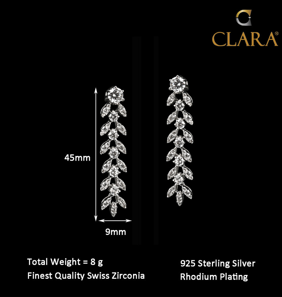 Clara 925 Sterling Silver Aiza Dangler Earrings