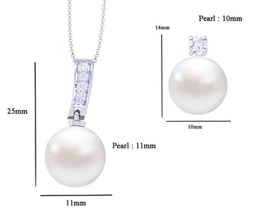 Silver Classic Pearl Jewellery Set