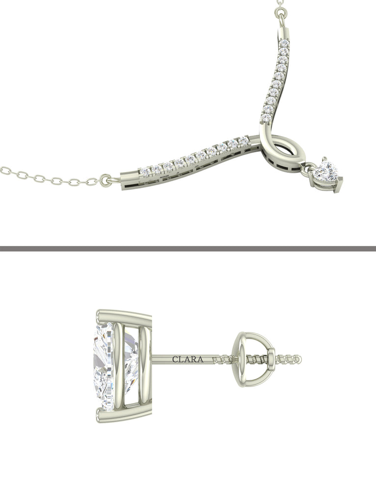 Mesmerising Diamond Pendant and Earrings Set