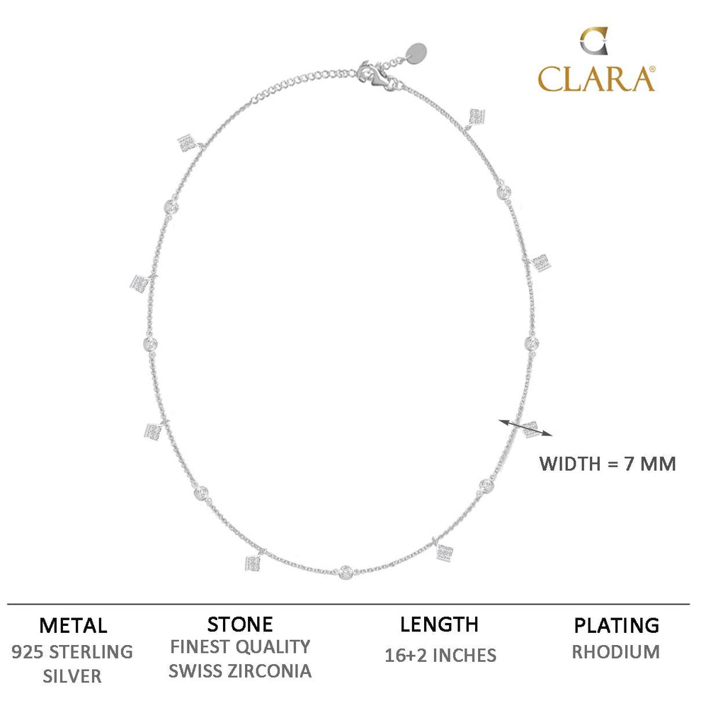 CLARA 925 Sterling Silver Minimal Daily wear Charm Minimal Necklace Chain 