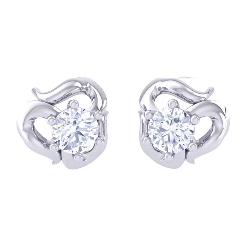 CLARA Made with Swiss Zirconia 925 Sterling Silver Platinum Plated Lucia Solitaire Earring Gift For Women & Girls