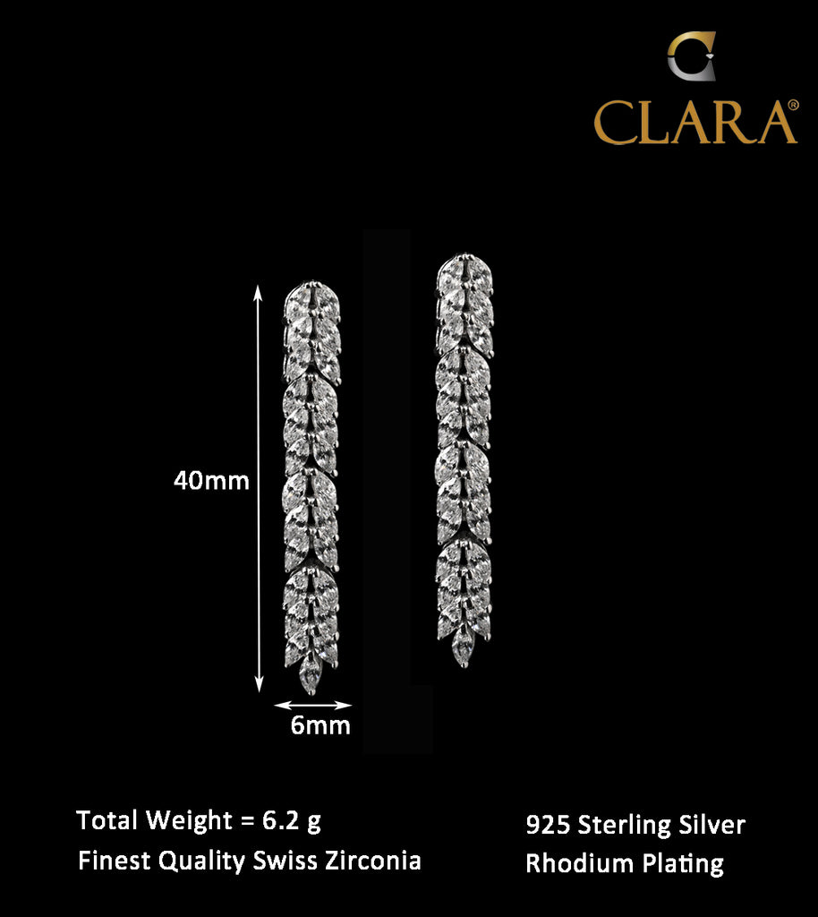 Clara 925 Sterling Silver Princess Dangler Earrings