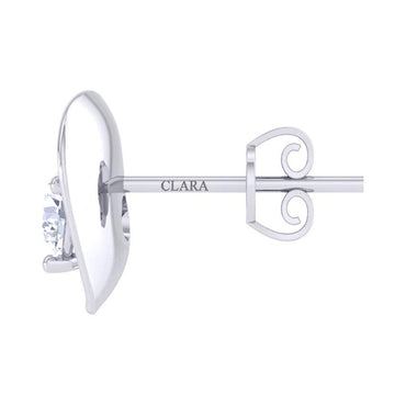 Clara Made with Swiss Zirconia 925 Sterling Silver Platinum Plated Big Heart Solitaire Earring Gift For Women & Girls