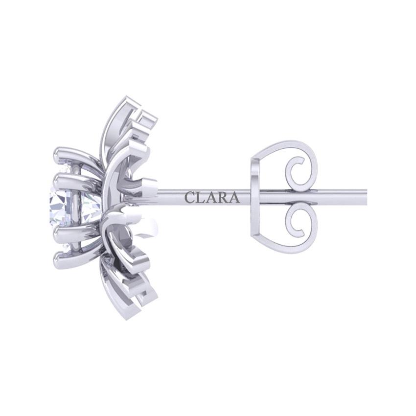 CLARA Made with Swiss Zirconia 925 Sterling Silver Platinum Plated Ana Solitaire Earring Gift For Women & Girls