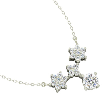 Silver Lily Pendant Chain Necklace